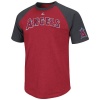 MLB Los Angeles Angels Men's Big Leaguer Soft Hand Fashion Tee, X-Large, Red Pepper Heather/Charcoal Heather