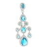 Very Chic Chandelier Pendant w/Aqua Blue & White CZs