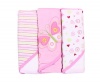 Spasilk Soft Terry Hooded Towel Set, Pink Butterfly, 3-Count