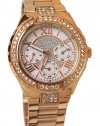 GUESS Women's U0111L3 Rose Gold-Tone Sparkling Watch