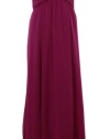 Pleated Sweetheart Strapless Crepe Gown Dress (6, Berry)