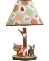 Carter's Forest Friends Lamp Base And Shade, Tan/Choc, 5.5 X 12