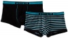 Papi Men's Cotton Stretch 2 Pack Brazilian Soft Trunk Brief, Black/Caribe, Medium