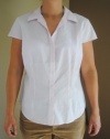 Jones New York Women's White Cap Sleeve Easy Care Shirt Size Medium