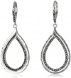 Judith Jack Paradise Hammered Silver and Marcasite Tear Drop Earrings