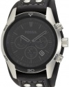 Fossil Men's CH2586 Sports Chronograph Leather Cuff Black Dial Watch