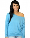 Alternative Women's Slouchy Pullover,  True Turquoise, Large