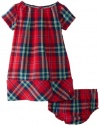 Nautica Baby-Girls Infant Pleated Plaid Dress, Red, 18 Months