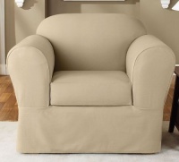 Sure Fit 107927275A_FLX Twill Supreme Chair Slipcover, Flax