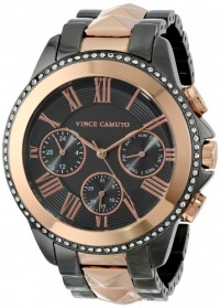 Vince Camuto Women's VC/5157RGTT Swarovski Crystal Accented Gunmetal and Rose Gold-Tone Pyramid Bracelet Watch