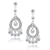 Studio 925 Medium Chandelier 5-Drop Cubic Zirconia Sterling Silver Earrings