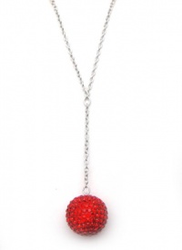 Swarovski Holiday Red Pave Crystal Ball Sparkling Pendant Necklace