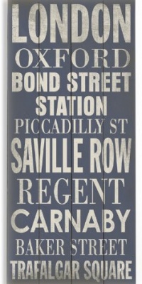 London 10x24 Artistic Planked Wood Sign by Cory Steffen