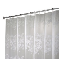 Interdesign Fiore Eva X-Long Shower Curtain, White, 72 Inches X 96 Inches