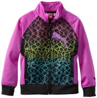 Puma - Kids Girls 2-6X Little Printed Track Jacket, Black, 6X