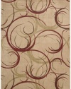 Nourison Zanibar Large Scroll Beige 3.6-Feet by 5.6-Feet Polyacrylic Area Rug