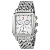 Michele Deco XL Diamond Chronograph Mother of Pearl Stainless Steel Ladies Watch MWW06Z000012