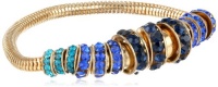 Anne Klein Bright Idea Gold-Tone and Blue Multi-Color Block Bracelet, 2.38