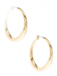 GUESS Women's Gold-Tone Tubular Hoop Earrings, GOLD