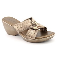 Karen Scott Women's Shine Metallic Sandal Wedges in Natural