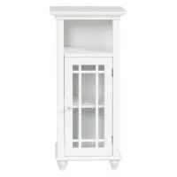 Elegant Home Neal Floor Cabinet 1 door and 1 open shelf, White