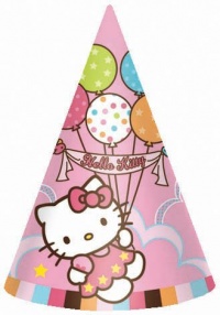 Amscan Hello Kitty Balloon Dreams 7 Party Cone Hats, 8-Count