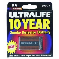 ULTRA LIFE, 10 year, smoke alarm battery, U9VL-X