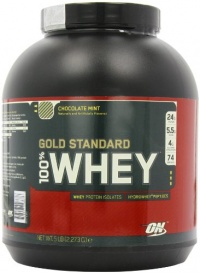 Optimum Nutrition 100% Whey Gold Standard, Chocolate Mint, Net WT. 5 LB