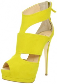 Giuseppe Zanotti Women's E30049 Peep-Toe Pump,Yellow,8 M US