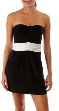 G2 Fashion Square Women's Colorblock Draped Strapless Dress