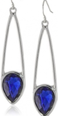 Kenneth Cole New York Marquis Stone Faceted Blue Gem Long Drop Earrings