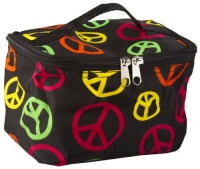 Cute! Cosmetic Makeup Bag Case Multi Color Peace Signs Small