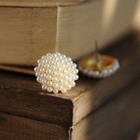 Yazilind Jewelry Christmas On Sale! Exquisite Noble Elegant Cute Mushroom Head Shape Cream Pearl Stud Earrings for Women&Girls Gift Idea