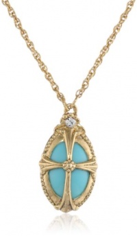 The Vatican Library Collection Oval Turquoise Colored Pendant Necklace