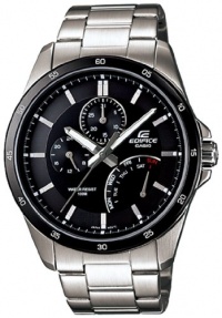 Stainless Steel Edifice Black Dial Quartz Date Retrograde Day