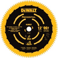 DEWALT DW7296PT Precision Trim 12-Inch 96 Tooth ATB Crosscutting Saw Blade with 1-Inch Arbor