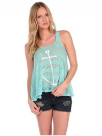 Vintage Havana Womens Anchor Print Swing Tank - Mint - Small