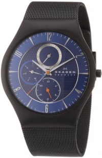 Skagen Men's 806XLTBN Denmark Black Mesh Blue Dial Watch