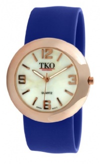 TKO ORLOGI Women's TK614-RBL Rose Gold Slap Metal Blue Watch