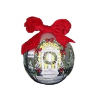 Sarabella Painted Glass Ball with Door Design Ornament, 150mm