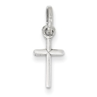 0.5 Inch Long Sterling Silver Cross Charm