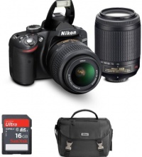 Nikon D3200 24.2 MP CMOS Digital SLR with 18-55mm VR and 55-200mm Non-VR DX Zoom Lenses