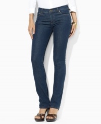 Designed with a sleek straight leg, Lauren Jeans Co.'s timeless denim is crafted with a hint of stretch to flatter the figure.