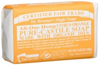 Dr. Bronner's Magic Soaps Pure-Castile Soap, All-One Hemp Citrus Orange, 5-Ounce Bars (Pack of 6)