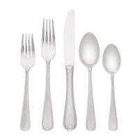 Gorham Ribbon Edge Frosted II 65-Piece Stainless Flatware Set