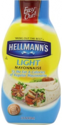 Hellmann's Light Mayonnaise, 22 Ounce Squeeze Bottle (Pack of 4)