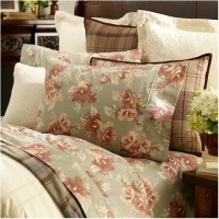 Ralph Lauren Shetland Manor Full Flat Sheet Sage Green Floral