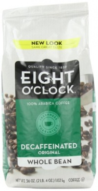 Eight O'Clock Coffee Decaffeinated Whole Bean Coffee, 36-Ounce