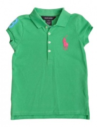 Ralph Lauren Toddler Girls Big Pony Pop Polo, Vineyard Green, 6