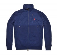 Polo Ralph Lauren Men Full Zip Fleece Pony Logo Jacket (S, Navy)